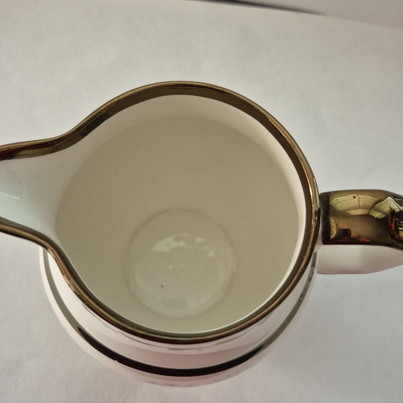 Elegant Gold and Pink Floral Lusterware Pitcher Creamer - Picture 6 of 8